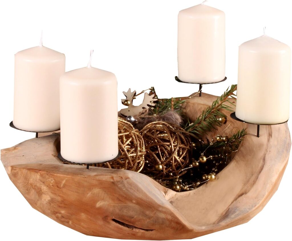 Adventskranz aus Wurzel